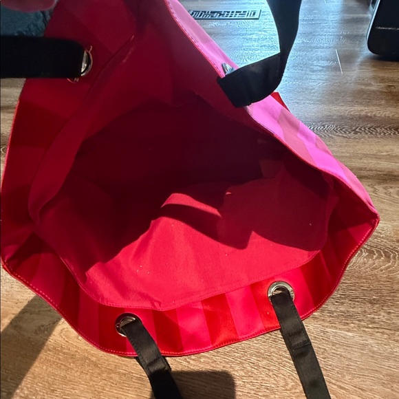 Victoria's Secret Classic Striped Tote with Crystal Logo - Picture 4 of 5